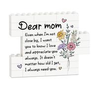 Encoink Mom Gifts from Daughter Son - Creative Block Puzzle Decoration with Heartfelt Message, Mother Birthday Gifts, Mom Plaque for Christmas, Mother's Day, Birthday, Thanksgiving, Retirement