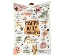 Encoink Positive Affirmation Stress Relief Gifts, Soft Blanket with Daily Affirmations Messages, Self Care Motivational Inspirational Encouragement Gifts for Women (50"x 60")