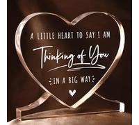 Encoink Thinking of You Gifts for Women, Men, Get Well After Surgery Recovery Feel Better Gifts, Heart-Shaped Desk Decor Plaque, Long-Distance, Cheer up Comfort Gift for Friend, Sister, Coworker