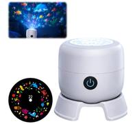 ENCOMAG Dynamic Rotating LED Projector Light, Rechargeable 360°Colorful Ocean Rotating Projection Light, Adjustable Brightness, LED Atmosphere Lamp for Bedroom, Home Theater (Ocean, Rechargeable)