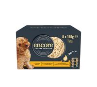 Encore 100% Natural Adult Wet Dog Food, Chicken Selection Multipack in Broth 156g Tin (8 x 156g Tins)