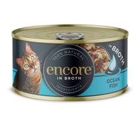 Encore 100% Natural Cat Food, Ocean Fish In Broth Tin 70 g (Pack of 16)