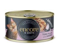 Encore Natural Adult Wet Cat Food, Tuna with Shrimp in Broth 16x70g Tins