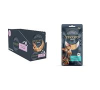 Encore 100% Natural Tuna Fillet with Prawn in Broth Wet Adult Cat Food Pouches 16 x 70g + Whole Tuna Loin Cat Treats 12 x 30g