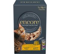 Encore 100% Natural Wet Cat Food, Multipack Chicken in Jelly, 5 x 50 g Pouches