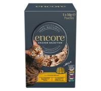 Encore 100% Natural Wet Cat Food, Multipack Chicken in Jelly, 5 x 50 g Pouches