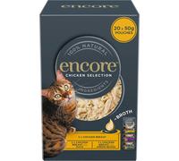 Encore 100% Natural Wet Cat Food, Multipack Chicken Selection in Broth Pouch, 4 x 5 x 50g (Pack of 20 Pouches)