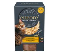 Encore 100% Natural Wet Cat Food Multipack Chicken Selection in Gravy 70g Pot (Pack of 16 Pots)