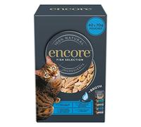 Encore 100% Natural Wet Cat Food, Multipack Fish Selection in Broth 4 x 10 x 70g (Total 40 Pouches)