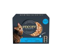 Encore 100% Natural Wet Cat Food Multipack Fish Selection in Broth 4 x 12 x 70g (Total 48 Tins)