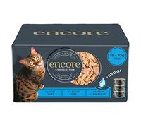 Encore 100% Natural Wet Cat Food, Multipack Fish Selection in Broth 70g Tin (16 Pack)