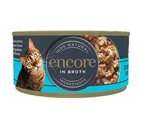 Encore 100% Natural Wet Cat Food, Ocean Fish in Broth (Pack of 16 x 70g Tins)