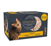 Encore 100% Natural Wet Cat Food, Pouch Multipack Chicken Selection in Broth 70 g, (Pack of 36 Pouches)