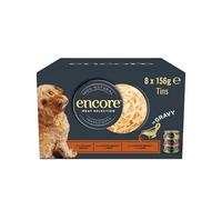 Encore 100% Natural Wet Dog Food, Multipack Meat Selection in Gravy 8 x 156 g Tin,