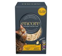 Encore 100 Percent Natural Wet Cat Food – Chicken Selection in Broth – 20 x 50g Pouches