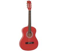 Encore 3/4 Size Classical Guitar Starter Pack - Red | Kids Nylon String Beginner Guitar with Bag, Strap, Tuner, Picks & Online Lessons