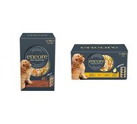 Encore Chicken with Meat Selection Multipack of Dog Food Pouches in Jelly 5 x 100g + 100% Natural Chicken and Fish Selection Dog Food Tins in Broth 5 x 156g