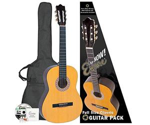 Encore ENC44OFT Natural Wood Full Size Classic Guitar Outfit