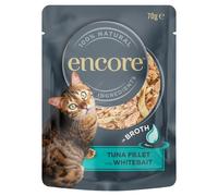 Encore Cat Food Pouch Tuna Fillet & Whitebait (16 x 70g Pouches)