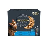 Encore Natural Adult Wet Cat Food Pouch Jelly Fish Multipack 24 x 50g