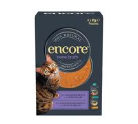 Encore Natural Bone Broth Mixed Selection for Cats, Wet Cat Food Soup Supports Joints, Digestion and Hydration, High in Collagen, Chicken and Tuna Flavor, 4x85g Spout Pouch