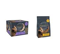 Encore Natural Chicken and Fish Selection Multipack of Tins in Broth 70g, Bulk Pack of 48 + Complete Grain-Free High Protein Chicken Dry Cat Food 2.4kg for Adult Cats