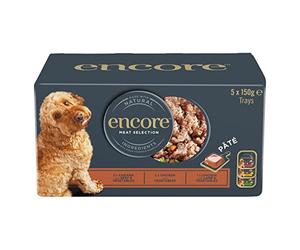 Encore Natural Complete Adult Wet Dog Food, Pate Meat Selection 5 x 150g