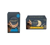 Encore Natural Fish Selection Multipack 40x Pouches in Jelly + Chicken Selection Multipack Tins in Broth Wet Cat Food 12x70g