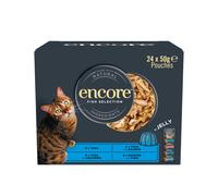 Encore Natural Wet Cat Food, Multipack Fish Selection in Jelly 24 x 50g Pouches