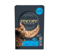 Encore Natural Wet Cat Food, Multipack Tuna with Fish Selection in Jelly 5 x 50g