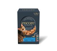 Encore Natural Wet Cat Food, Tuna with Fish Selection in Gravy, 5 x 50g Pouches