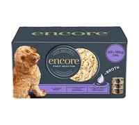 Encore 100% Natural Wet Dog Food, Chicken Multipack in Broth 156g Tins (Pack of 20)