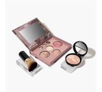 Encounter a Delicate Makeup Look and Unlock the Baked Starter Kit (3PC), The Best of the Best Baked Palette, Includes Bronzer, Blush, Kabuki Brush and Eyeshadows - Travel-Friendly (Porcelain)