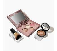 Encounter a Delicate Makeup Look and Unlock the Baked Starter Kit (3PC), The Best of the Best Baked Palette, Includes Bronzer, Blush, Kabuki Brush and Eyeshadows - Travel-Friendly (Tan)