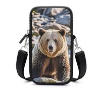 Encounter Animal Bear Cell Phone Bag with Detachable Strap, Aesthetic Mini Sling Bag Small Crossbody Bag for Phone
