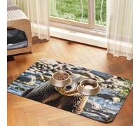 Encounter Animal Bear Dog Food Mats for Floors, 16x24 Inch Non-Slip Super Absorbent Pet Food Mat, Dishwasher Dog Mat for Food and Water, Cute Rubber Quick Dry Pet Feeding Mat for Dogs Puppy Cats
