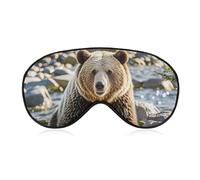 Encounter Animal Bear Eye Mask for Women & Men, Breathable & Adjustable Eye Cover, Ultra Soft Sleep Mask, Lightweight Travel Blindfold for Airplane, Nap, Night Sleeping