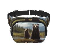 encounter animal Bear Fanny Pack Adjustable Crossbody Bag Large Waist Bag Travel Belt Bag Unisex Bum Bag