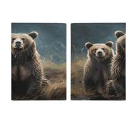 Encounter Animal Bear Passport Holder Ultra Slim PU Leather Travel Document Organizer Compact Premium International US Passport Protector Cover for Women Men