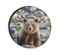 Encounter Animal Bear Universal Tire Cover Replacement Oxford Fabric Waterproof Wheel Protector for SUV Truck RV Camper Dust Snow Sun Protection