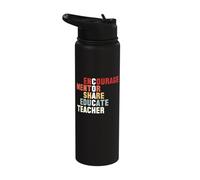 Encourage Mentor Share Educate Teacher Coach Stainless Steel Insulated Water Bottle