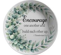 Encourage One Another And Build Each Other Up Christian Wall Decor Plate | Bible Verse Wall Sign, Religious Home Decoration, Thanksgiving Christmas Decor, Housewarming Gift, 27x27 cm Round Plate