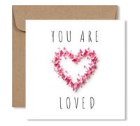 Encouragement Card | “YOU ARE LOVED” | Pink Butterfly Heart Design | Support, Friendship or Mental Health