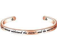 Encouragement Cuff I am The Storm Fate Whispers to The Warrior Bracelet Inspirational Jewelry Gift (fate whispers-RG)