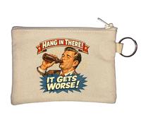 Encouragement Despite Challenges Key Chain Coin Purse Beige