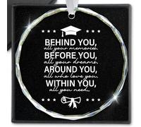 Encouragement Gifts for Women Men Glass Ornament Behind You All Memories Before You All Your Dreams Inspirational Graduation Gifts for Friends