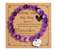 Encouragement Healing Gift, Natural Stone Amethyst Bracelet, For Those Who Are Facing Sick And Anxiety, Inspirational Gift for Thanksgiving Day, Christmas, Valentine's Day