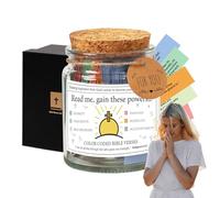 Encouragement Jar with Bible Verses - Handmade with Coloured Devotional Cards, Inspirational Bible Words for Daily Reflection | Christian Gift for Men and Women, Decorative Bible Note