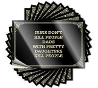 Encouragement Tattoo Aesthetic Decals, Grunge Cute Pattern Design for Items Notebook | Bumper Removable Vinyl Guns Don't Kill People, Dads with Pretty Daughters Kill People(6X9CM)