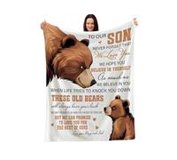 Encouraging Bears Family Throw Blanket for Son - Warm Sentiments from Mom and Dad - Cozy - Comforting Wrap to Show Endless Love and Support